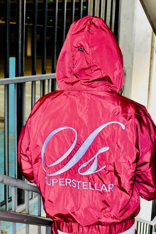 Burgundy windbreaker set