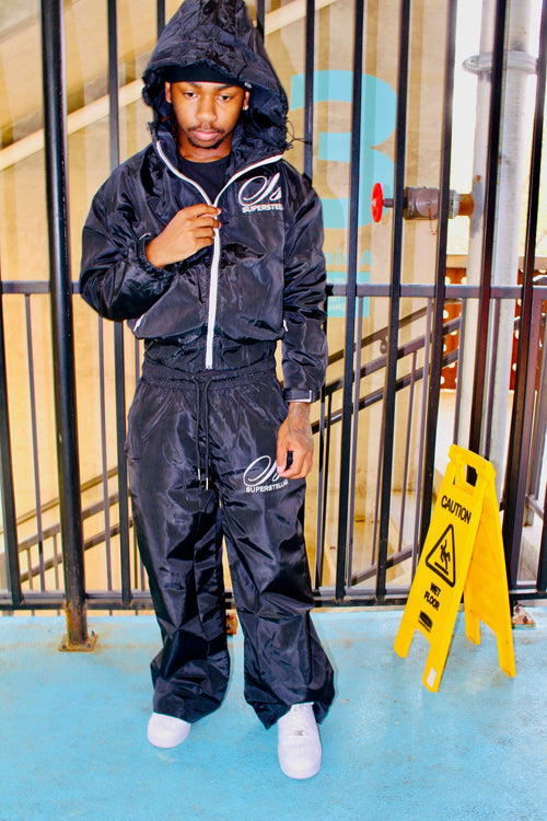 Navy blue windbreaker set